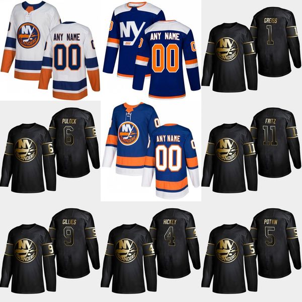 

4 Thomas Hickey 2019 Gold Black New Islanders 6 Ryan Pulock 11 Tanner Fritz 1 Thomas Greiss 9 Clark Gillies 5 Denis Potvin Jersey