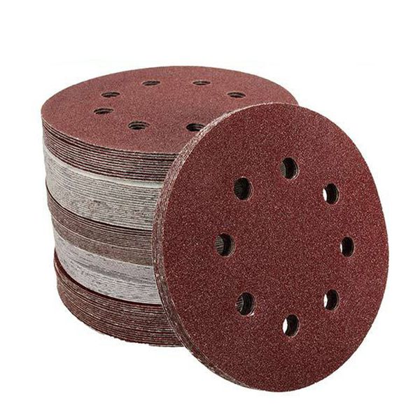 

100pcs 125mm 60 80 100 120 240 grit round shape sanding discs buffing sheet sandpaper 8 hole sander polishing pad each of 20