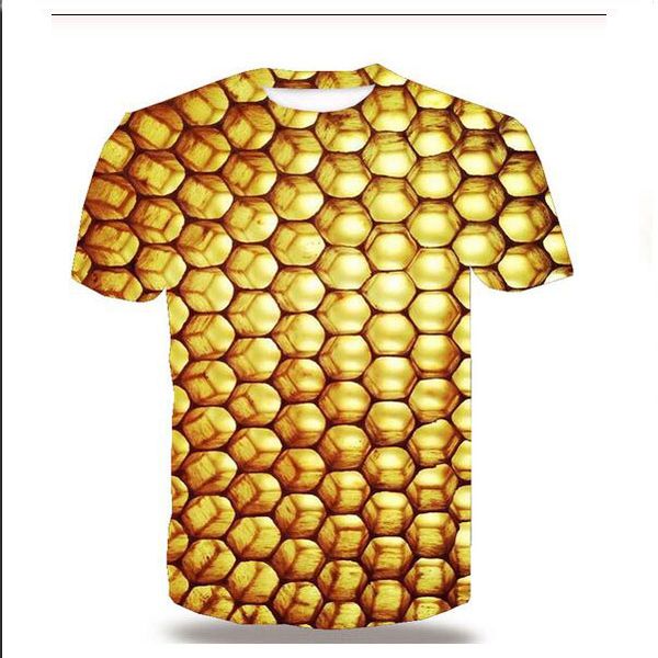 

мода одежда honeycomb повседневный t-shirt женщины мужчины 3d футболки harajuku футболка summer style топы a0128, White;black