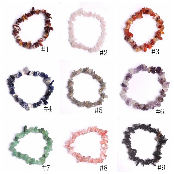 

natural healing crystal bracelet sodalite chip gemstone stretch bracelets fashion chain mixed gemstone chakra bracelet jewelry gga2816, Red;brown