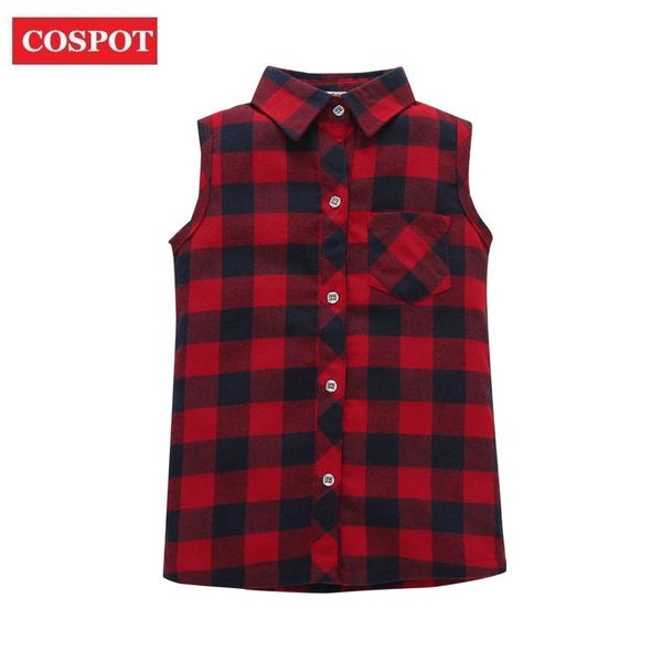 

cospot мальчиков весна жилет девочек british red plaid коротким рукавом техники дети лондон стиль короткие рубашки baby boy одежда 2019 32, Blue