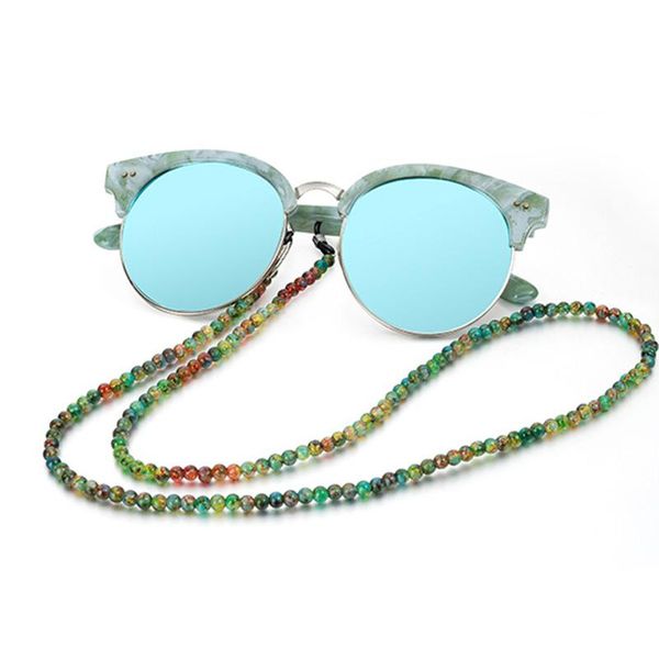 

other fashion accessories chic retro style natural stone beaded eyeglasses holder chain strap lanyard for sunglasses drop, Silver