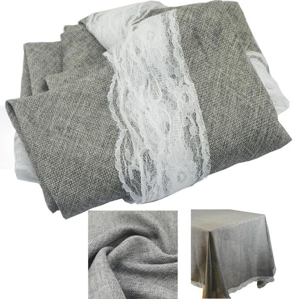 

square 60cm gray khaki imitation linen cotton home lace dining table cloth overlay cover wedding christmas table decoartion