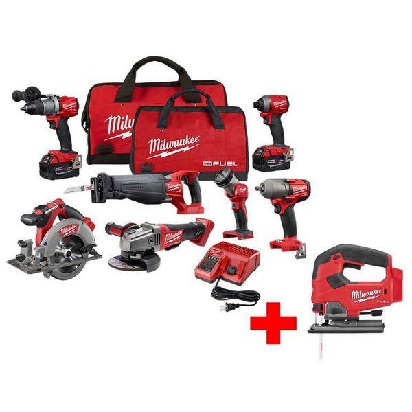 

M18 fuel 18 volt lithium ion bru hle cordle combo kit 7 tool with two 5 0