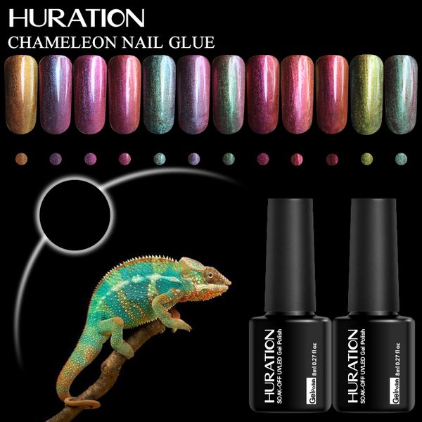 

huration gel varnish chameleon nail glitter 3d effect mermaid gel nail polish nails art dust chrome pigment manicure decoration, Red;pink