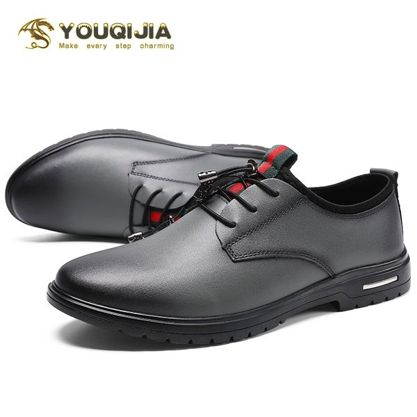 

2020 genuine leather men casual shoes mens loafers moccasins breathable slip on black driving shoes plus size 38-48
