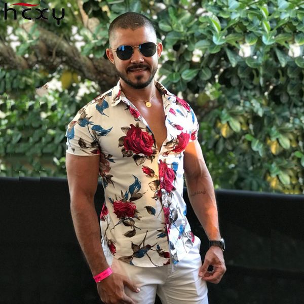 

new fashion mens summer shirt slim fit short sleeve floral polyester shirt mens clothing trend men casual shirts size m-7xl, White;black