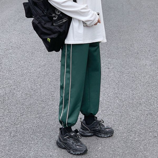

joggers pants men fashion solid color casual straight gym trousers man streetwear wild hip hop loose sweatpants men m-2xl, Black