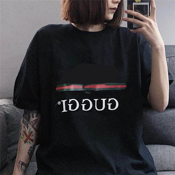 

women t shirt brand fashion tees breathable loose shorts sleeves mk pattern print slid clothing lively, White