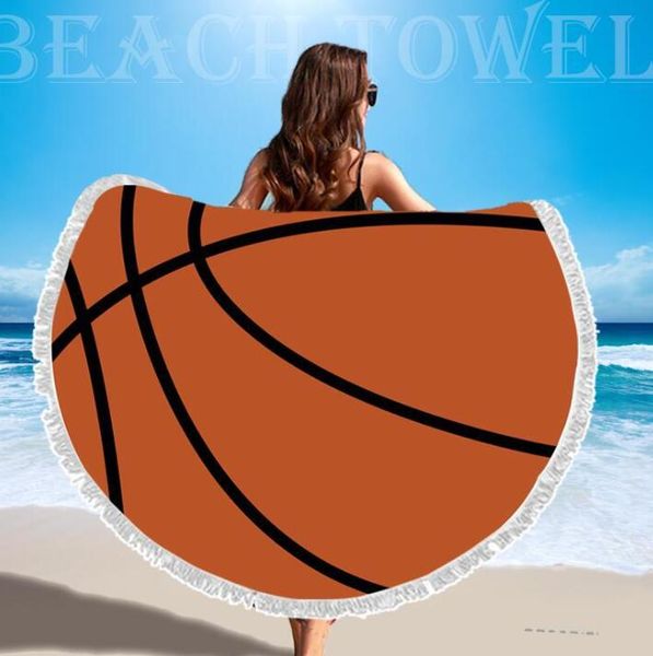 Tappetino da spiaggia per arazzo da baseball da 150 cm Coperta rotonda con nappa per esterno Coperta da spiaggia sportiva rotonda Tappetino per yoga