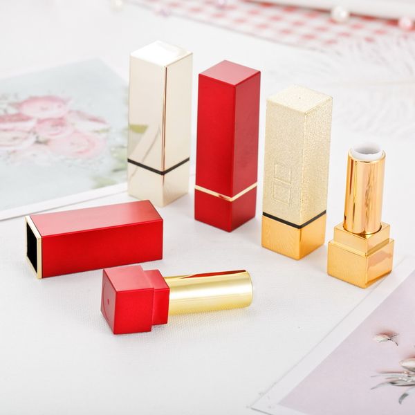 

12.1mm empty lipstick tubes square lip balm tube white/black/red plastic lip rouge containers diy makeup cosmetic packing bottles