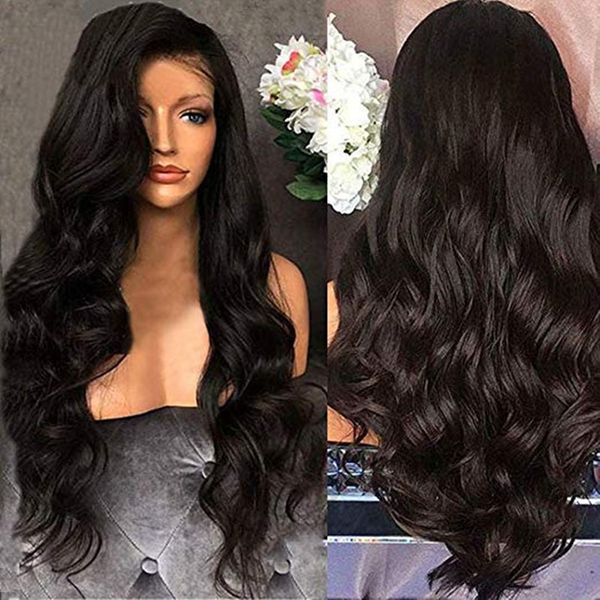 

glueless remy brazilian human hair wigs body wave lace front and full lace with baby hair natural color for black women, Black;brown