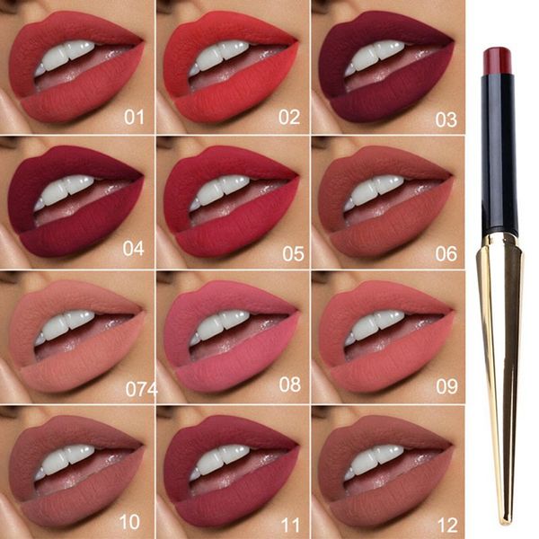 

12 colors matte lipstick nonstick cup long lasting waterproof makeup lipstick silky texture durable make up beauty cosmetic