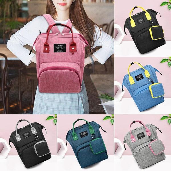 

2020 new fashion mummy diaper bag stripe large capacity mommy backpack women travel shopping nursing storage nappy organizer bag