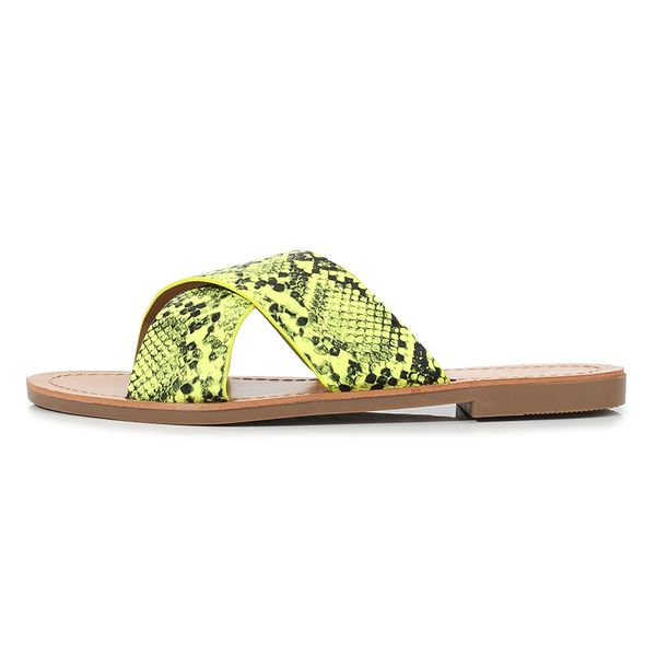 

slippers women's snake pu leather pattern outdoor female casual slides woman summer fashion ladies women shoes plus size 2021, Black