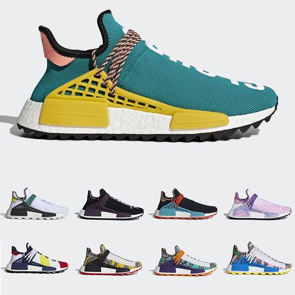

new arrival running shoes pharrell williams hu sun glow human race trail men women heart mind sports runner sneakers size 36-45