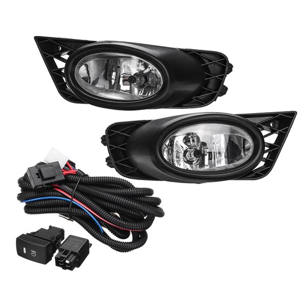 

front bumper grille driving fog lights 55w h11 with harness replacements for civic 4 door sedan 2009 2010 2011