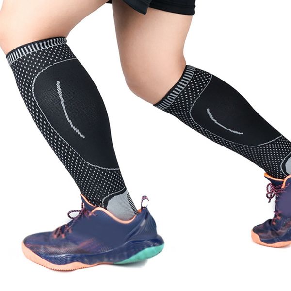 

1pc sports leg sleeve ankle compression cover knitted breathable protector outdoor sports protective gear, Black;gray