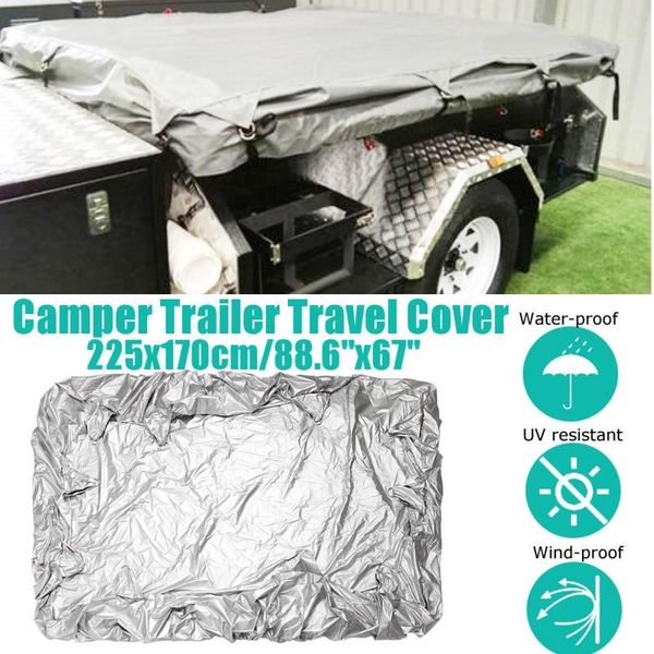 

225x170cm waterproof anti uv outdoor caravan trailer cover universal dustproof protecter polyester shade cloth rv car travel