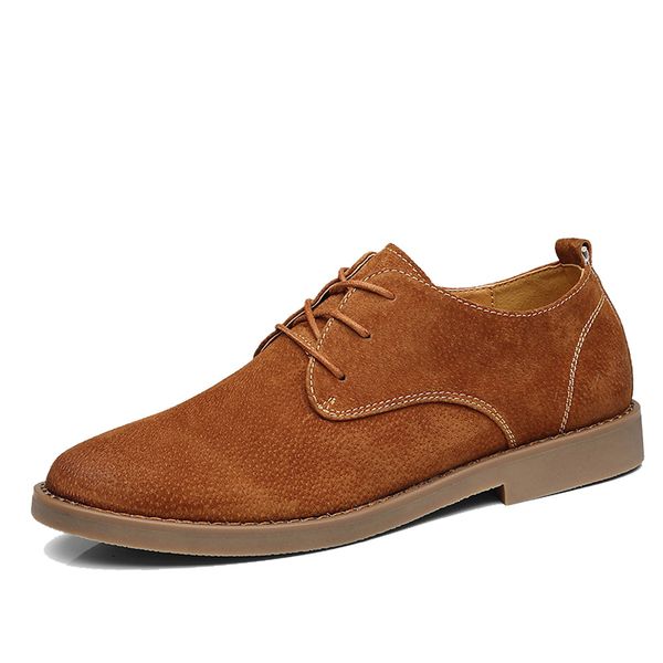 

fashion men casual shoes new spring men flats lace up male suede oxfords men leather shoes, Black