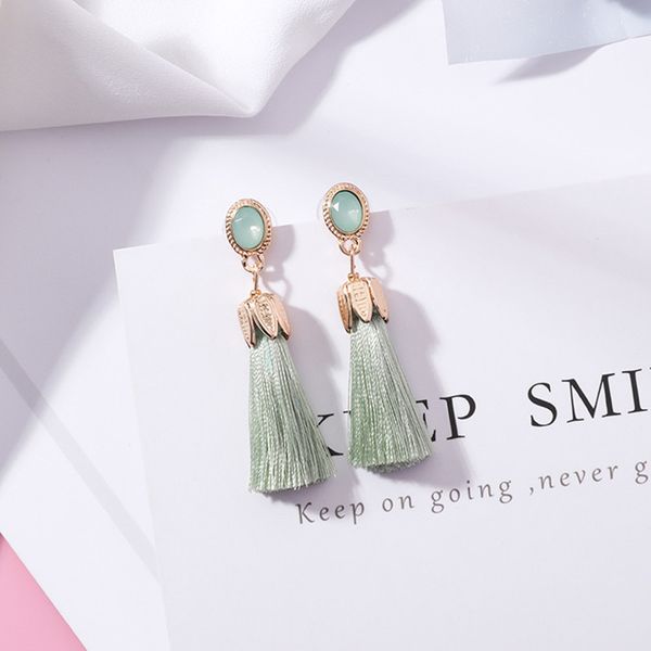 

new women vintage royal style opal tassels drop earrings mint colors crystal tassel dangle earrings jewelry for party holiday ing, Golden
