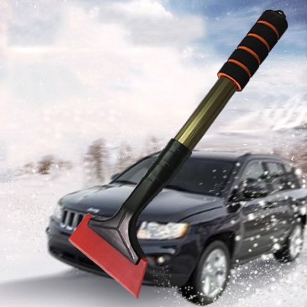 

multifunctional outdoor car snow shovel long handle for all cars red snow brush