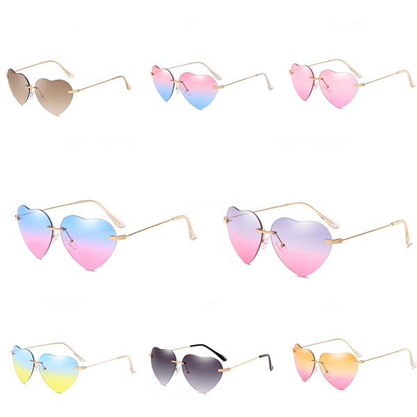 

2020 rectangle ladies heart-shaped sunglasee women rimless square polarized sunglass for ladies #14413, White;black