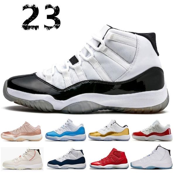 

11 men women basketball shoes 11s red rose gold barons high low le bred concord 23 45 infrared platinum tint navy gum j11 sneakers