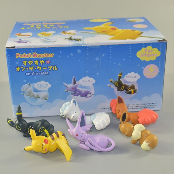 

figures 3nd version pikachu bulbasaur charmander blind box data cable protectos 6 styles 6 box per set