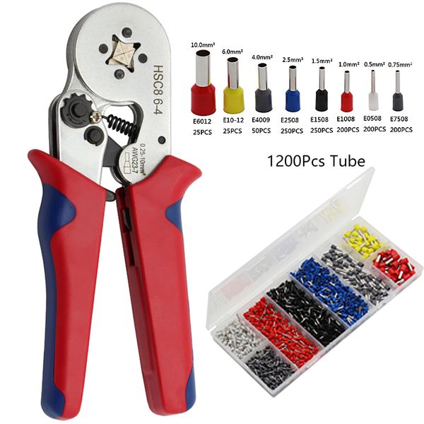

hand tools crimping tools pliers electrical tubular terminals box mini clamp set with 1200pieces tube in case 0.25-10mm2