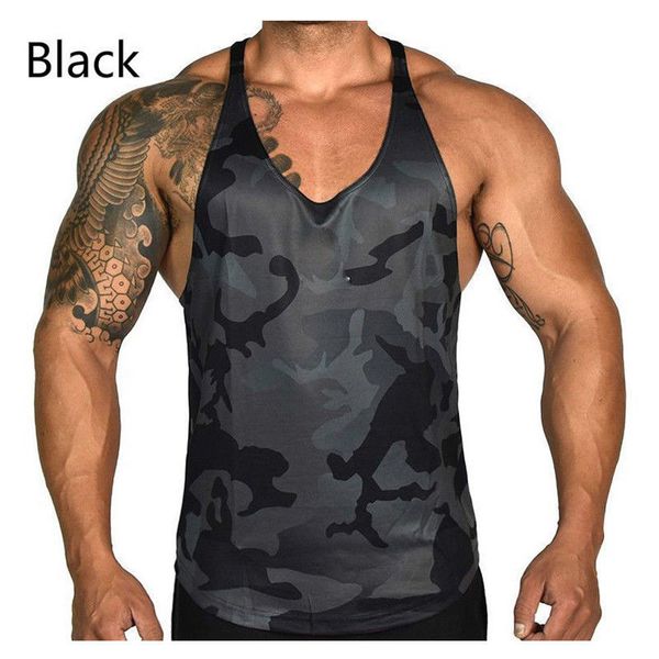 

бодибилдинг фитнес mens работает танки тренировки печати жилет стрингер sportswear мышцы мышцы фитнес майку жилет 3xl, White;black