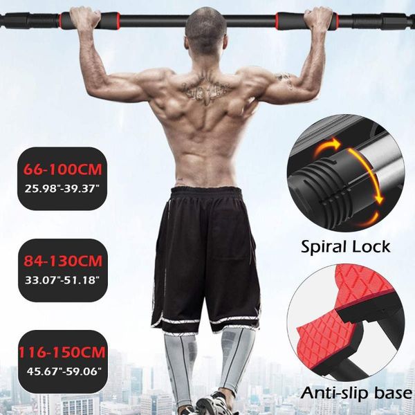 

200kg door horizontal bar adjustable home exercise workout safety lock chin-up pull up training bar gym sport fitness equipments