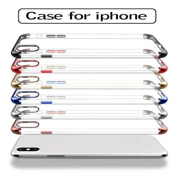 

for iphone 11 pro 6 s 7 8 plus transparent soft tpu case anti-fall case hybrid shockproof cover back cover