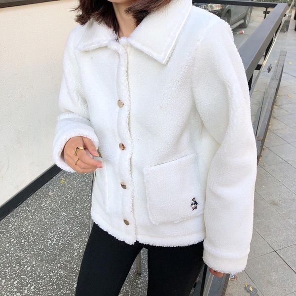 

teenie weenie женская куртка бренда womens дизайнер куртки 20ss роскошь ягненка меховой милой леди весна куртки высокого качества основных ж, Black;brown