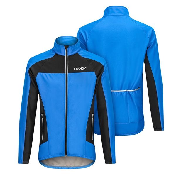

winter warm thermal cycling long sleeve jacket bicycle clothing windproof jersey mtb mountain bike jacket y9245-s, Black