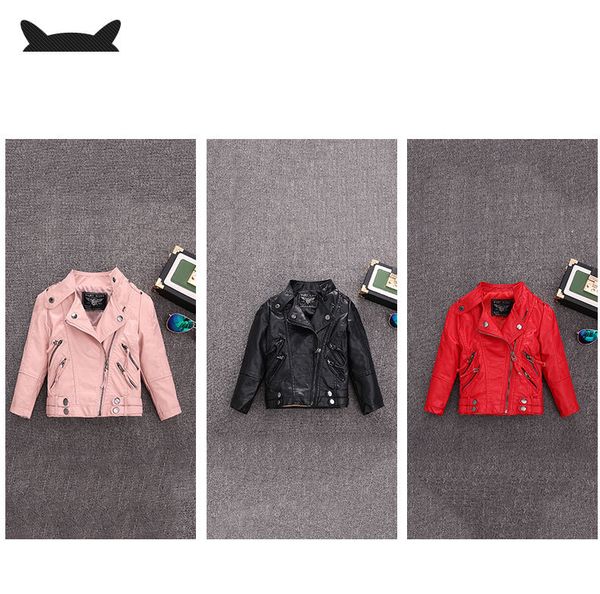 

2-14y selling new pu leather jackets for baby girl and boys loose good quality children coats kids spring sutumn, Blue;gray