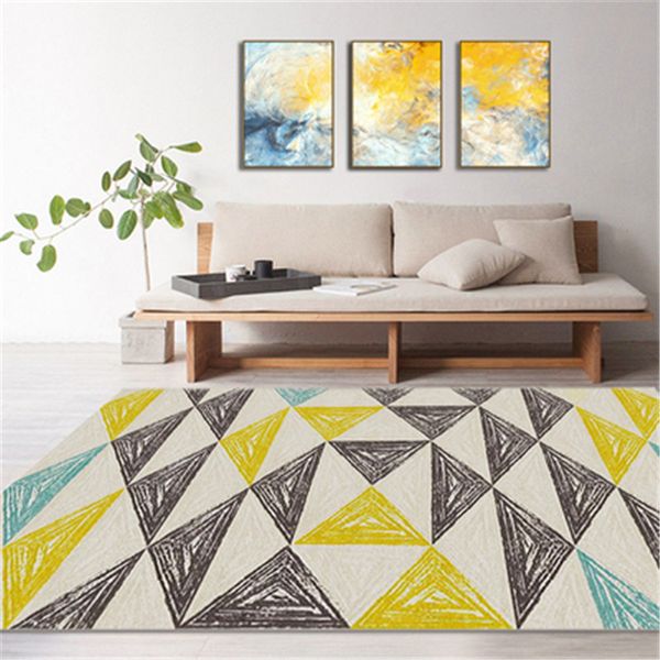 

tassels abstract plaid soft carpet morocco bohemian tufting handmade rug washable bedroom durable multi-function area rugs cf