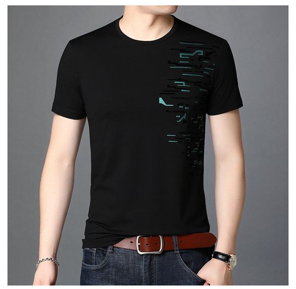 

irregular print mens designer tshirts fashion slim short sleeve mens summer designer tees casual males clothing, White;black