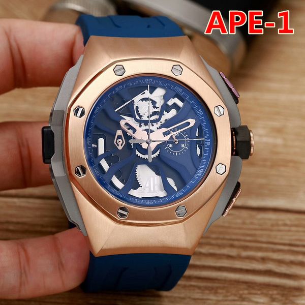 

9 colors mens sports big dial luxury watch audp quartz Wristwatches 47mm mirror mens watches Orologio di Lusso