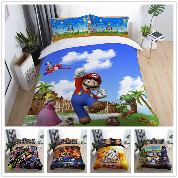

3d mario switch game bedding set king  full single size duvet cover set
