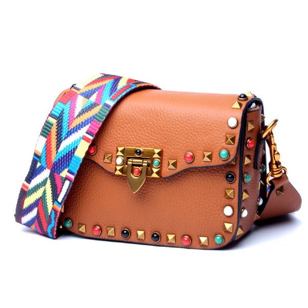 

luxury classic leather small square shoulder bag rivet crossbody messenger clutch bags designer womens wallet handbag purse t07