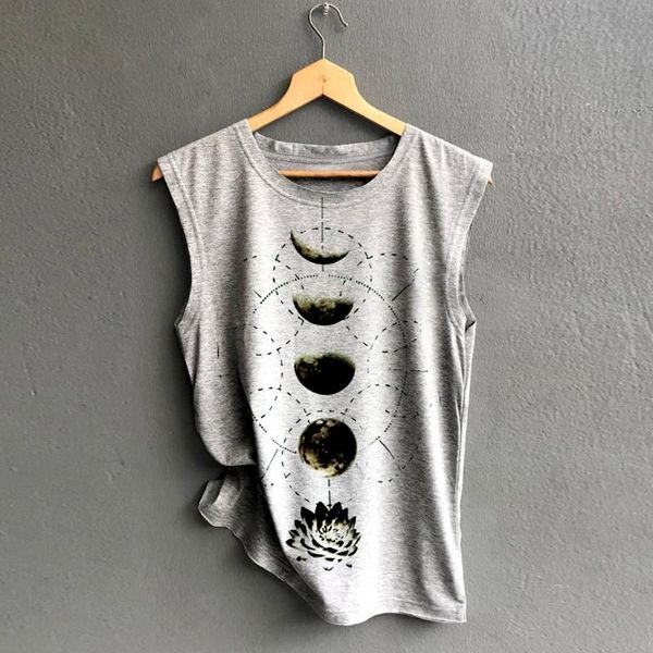 

fashion women's print vest casual loose sleeveless tank sport pullover tunic ladies print o-neck sleeveless 0**, White