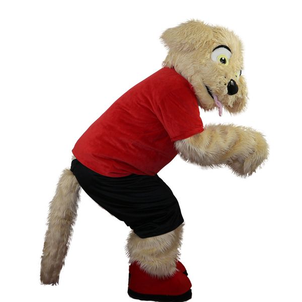 

2018 new sport beige dog mascot costumes for adults circus christmas halloween outfit fancy dress suit 11, Red;yellow