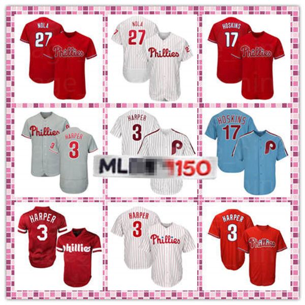 

Very popular 3 Bryce Harper Philadelphia Jerseys Rhys Hoskins Aaron Nola Phillies jersey 100% Stitched Cheap free shipping