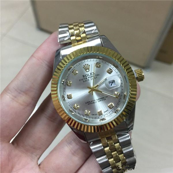 

2020 men watch stainless steel men fashion colorful analog sport quartz wrist watch mature men's business quality, Slivery;brown