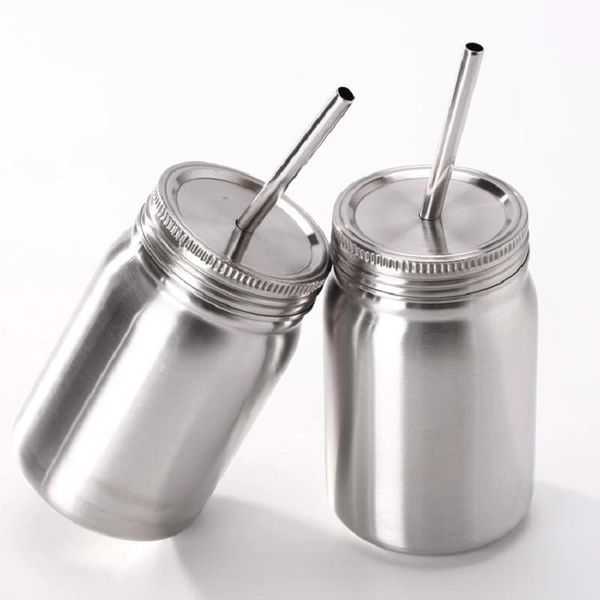 

17oz mason jar home tumbler с ручками двухслойная чашка из нержавеющей стали с одностенной крышкой для кофе чая воды