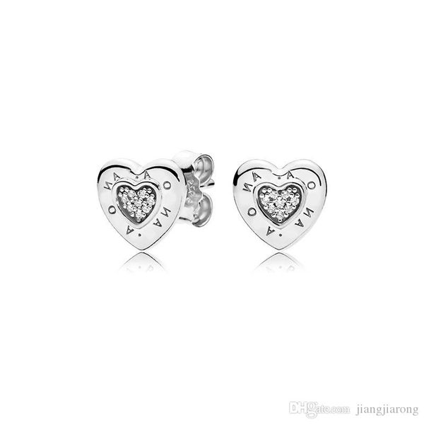 

pe80 pandor earring classic logo heart single 925s pure silver sell fashion atmosphere for lover birthday christmas earings gift, Golden;silver