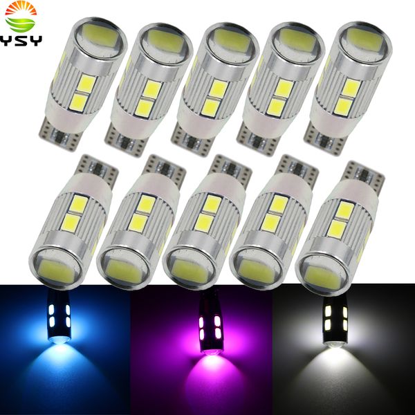 

ysy 10x t10 10 smd 5630 led projector lens auto clearance lights w5w 501 5730 led car marker lamp parking bulb canbus error free