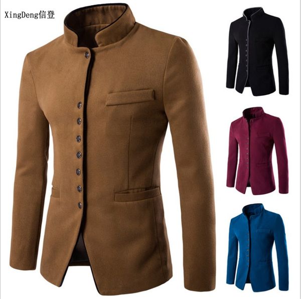 

xingdeng fall 2018 men chinese suits jackets blazer for quality blazers slim fit cotton coat costume homme clothing, White;black