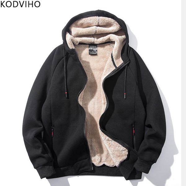 

plus size mens hoodies sportwear solid sweatshirt men winter warm fleece jackets casual outwear cotton hoodie brand clothing 8xl, Black
